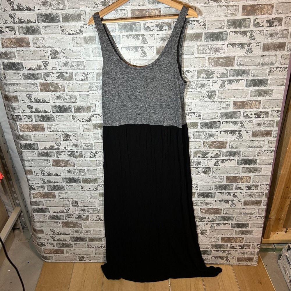 Lou & Grey Womens L/XL Colorblock Maxi Dress Scoop Neck Sleeveless